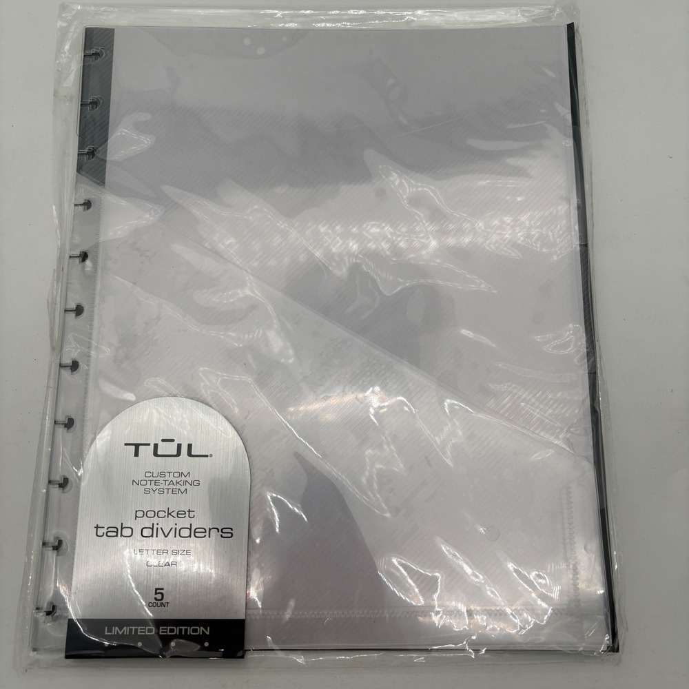 TUL‎ Custom Note-Taking System Pocket Tab Dividers Letter Size Clear 5ct 2585027